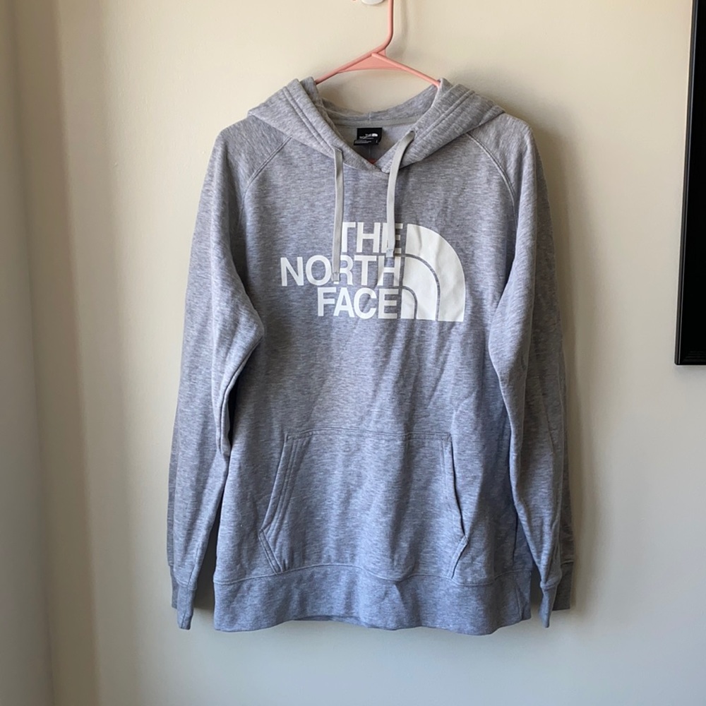 The north face grey hoodie sweatshirt